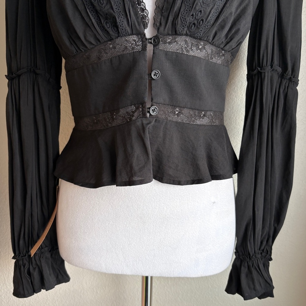 NWT Reformation Meadowlark Top in Black 4 - Picture 4 of 8
